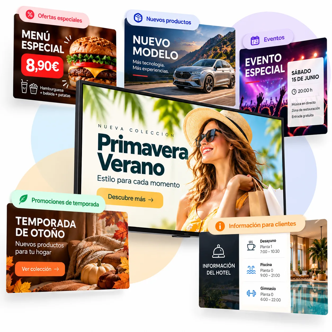 Digital signage campaigns for offers, products, events and promotions in iMediaGO