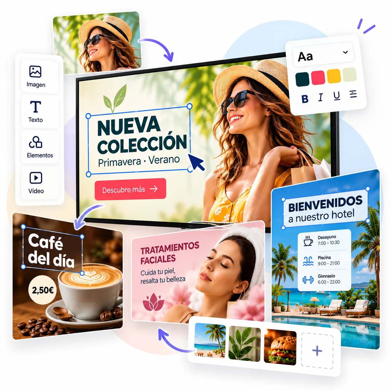 Product promotion campaign being customised in the iMediaGO editor