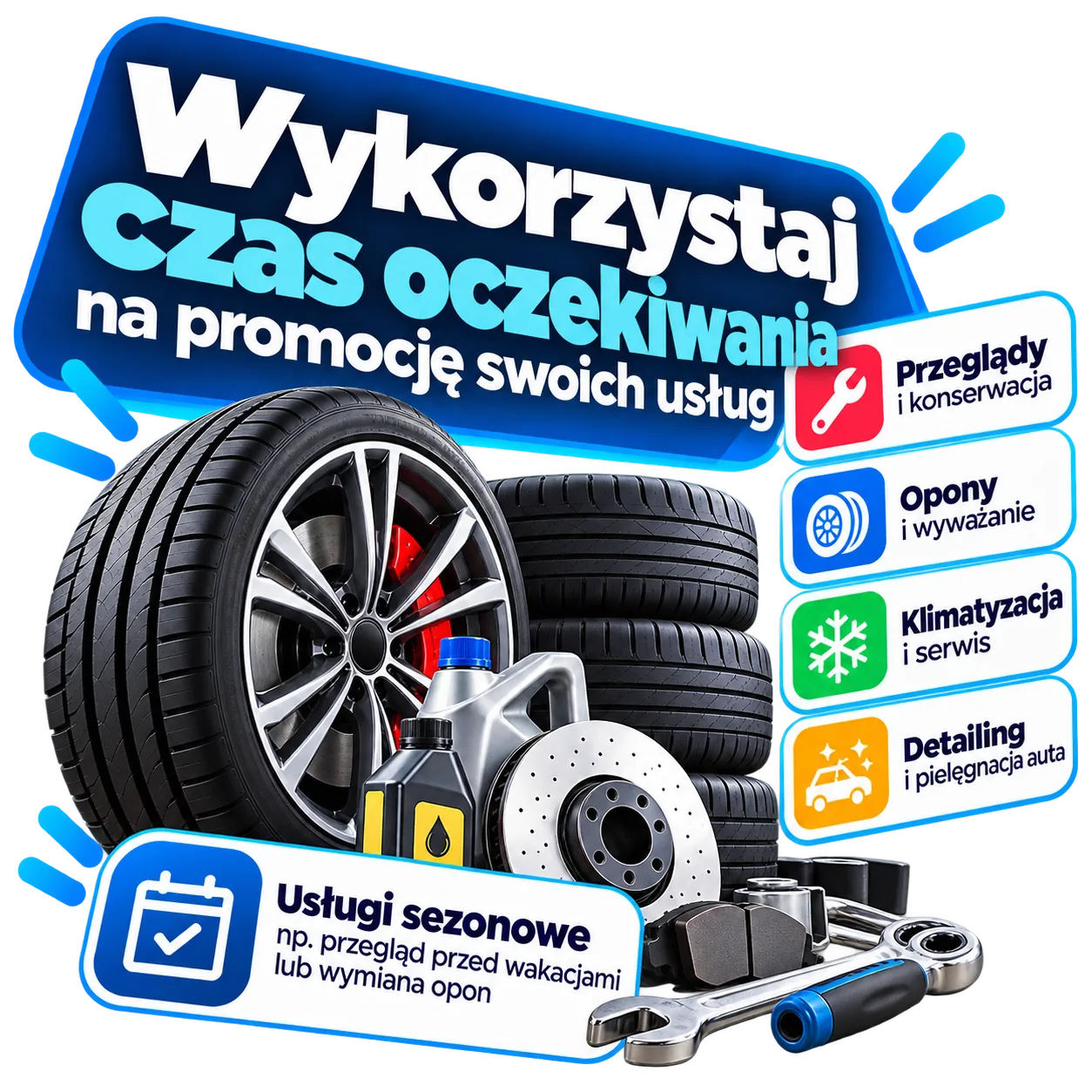 Ekran w poczekalni warsztatu promujący usługi posprzedażowe