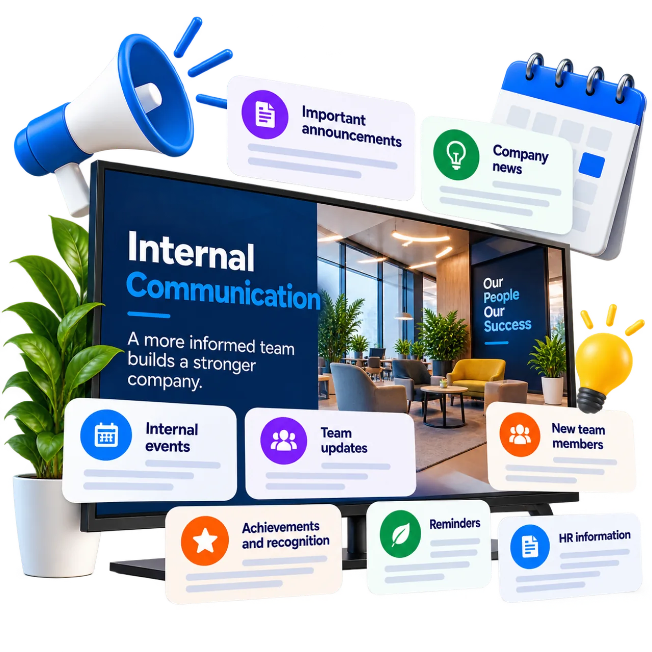Office internal communication screen placeholder