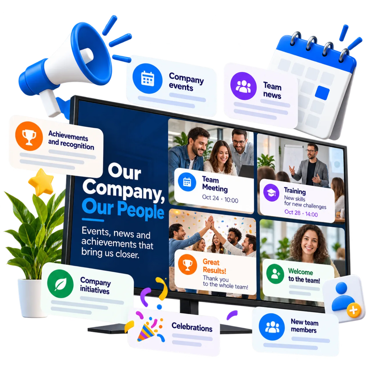 Office company and team content screen placeholder