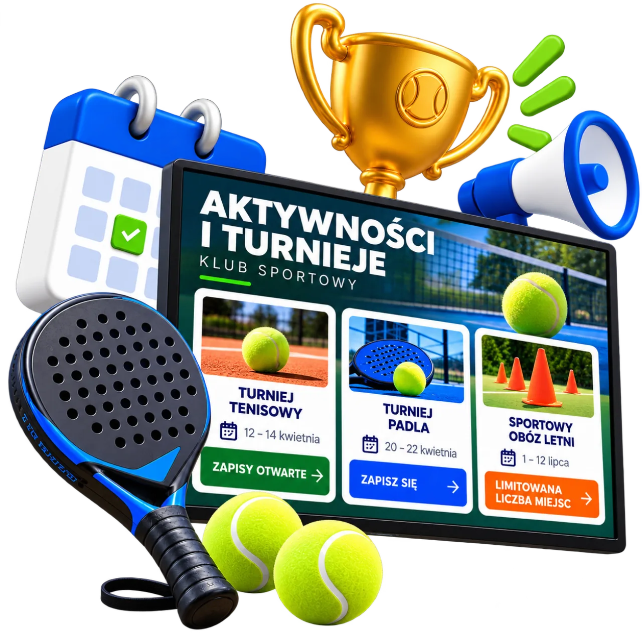 Zajęcia i turnieje sportowe na ekranach cyfrowych