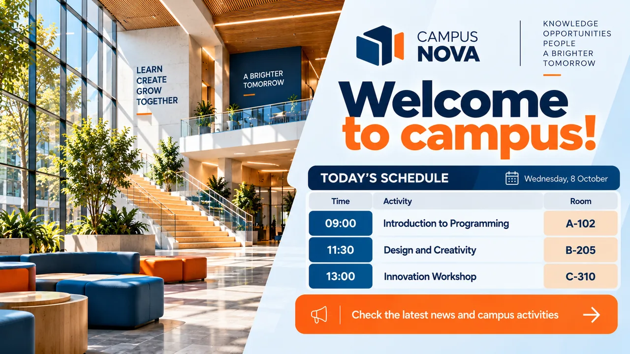 Digital signage campaign example for schools and education