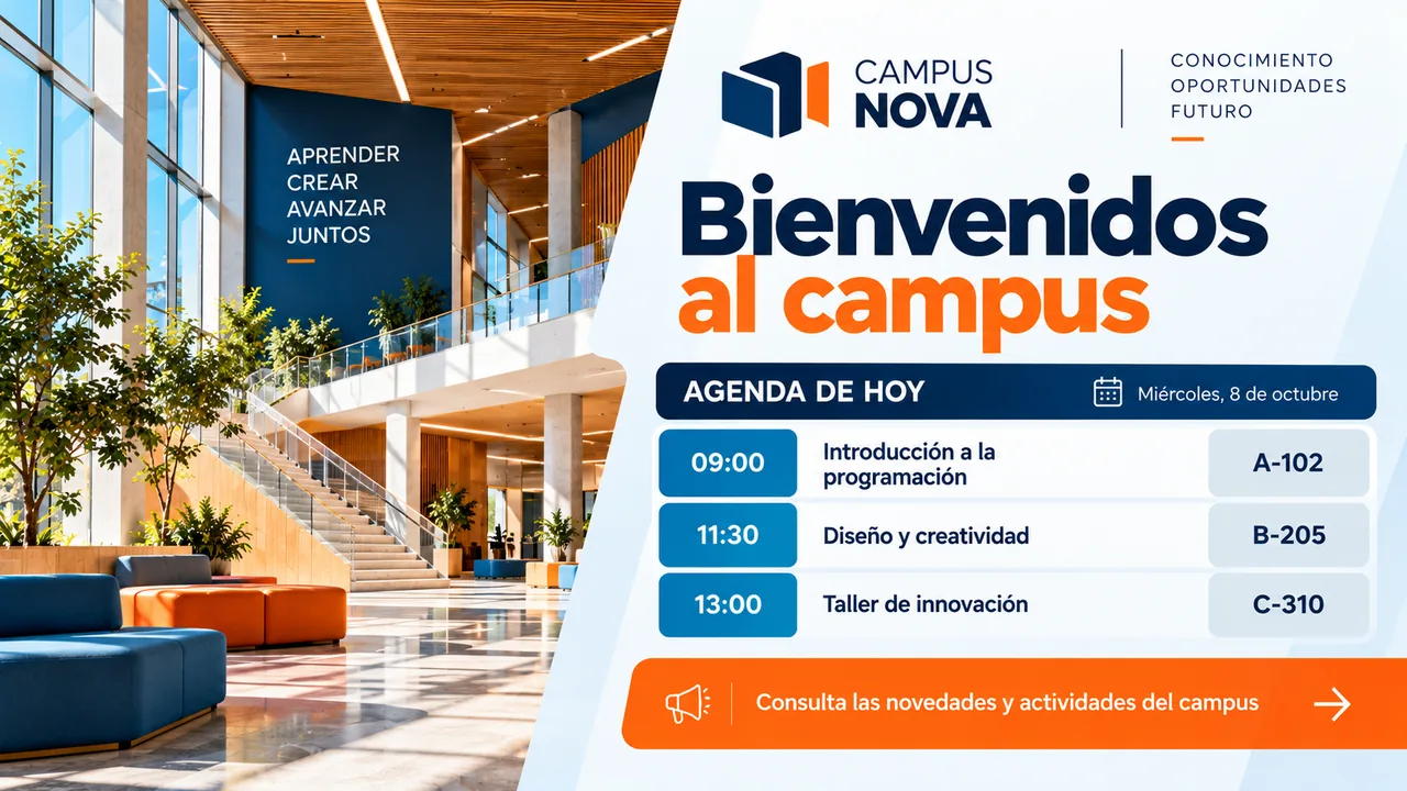 Ejemplo de campaña de cartelería digital para centros educativos