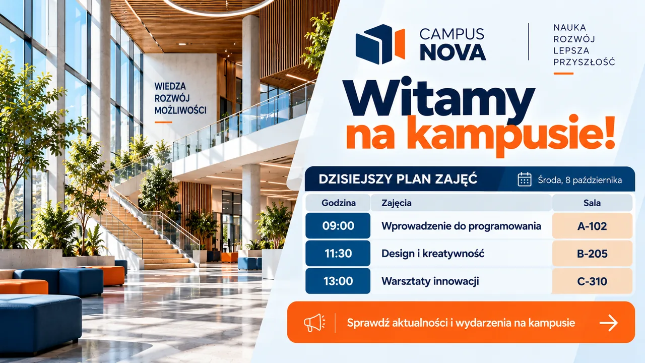 Przykład kampanii digital signage dla placówek edukacyjnych