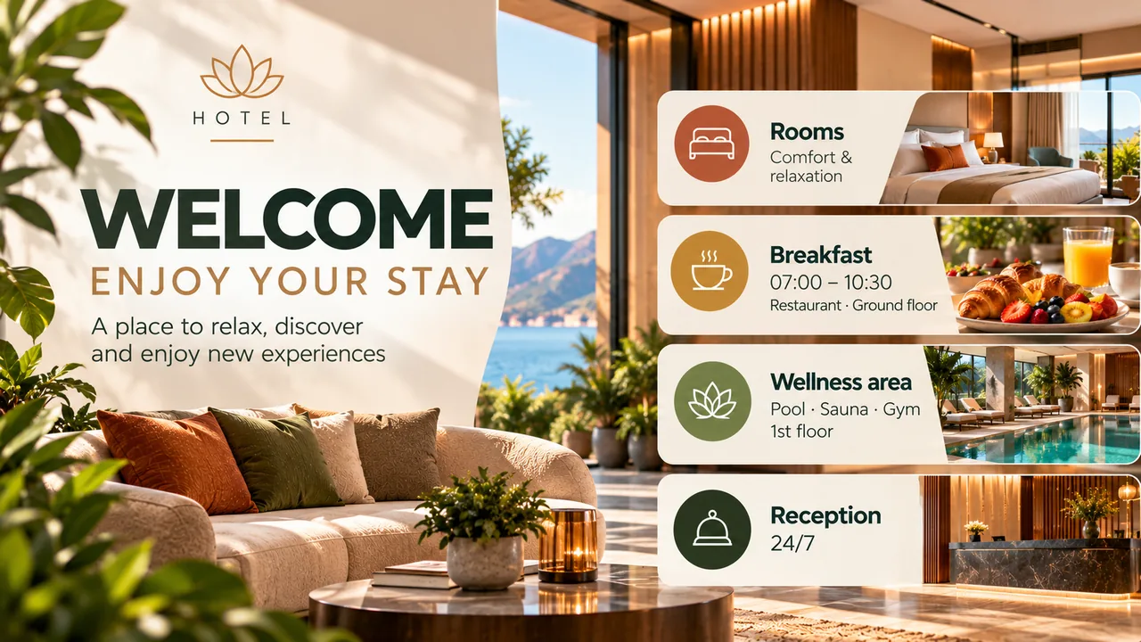 Digital signage campaign example for hotels