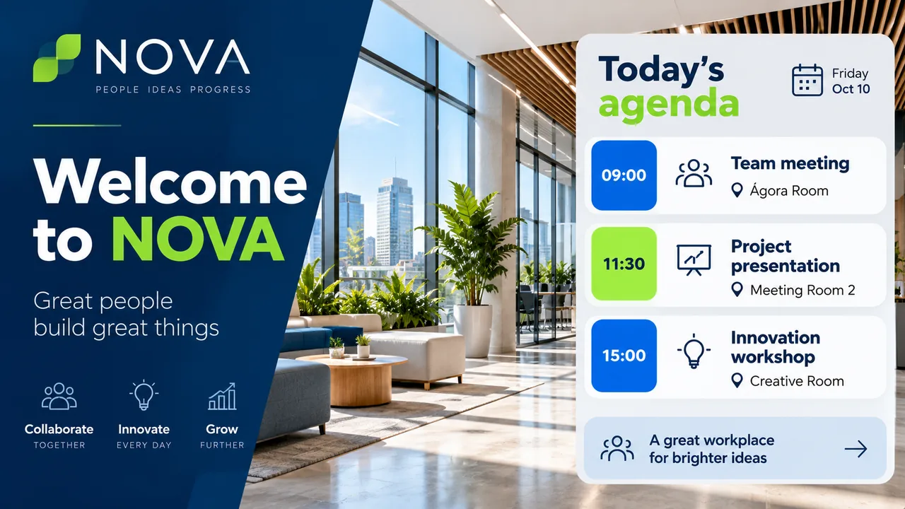 Digital signage campaign example for offices and companies