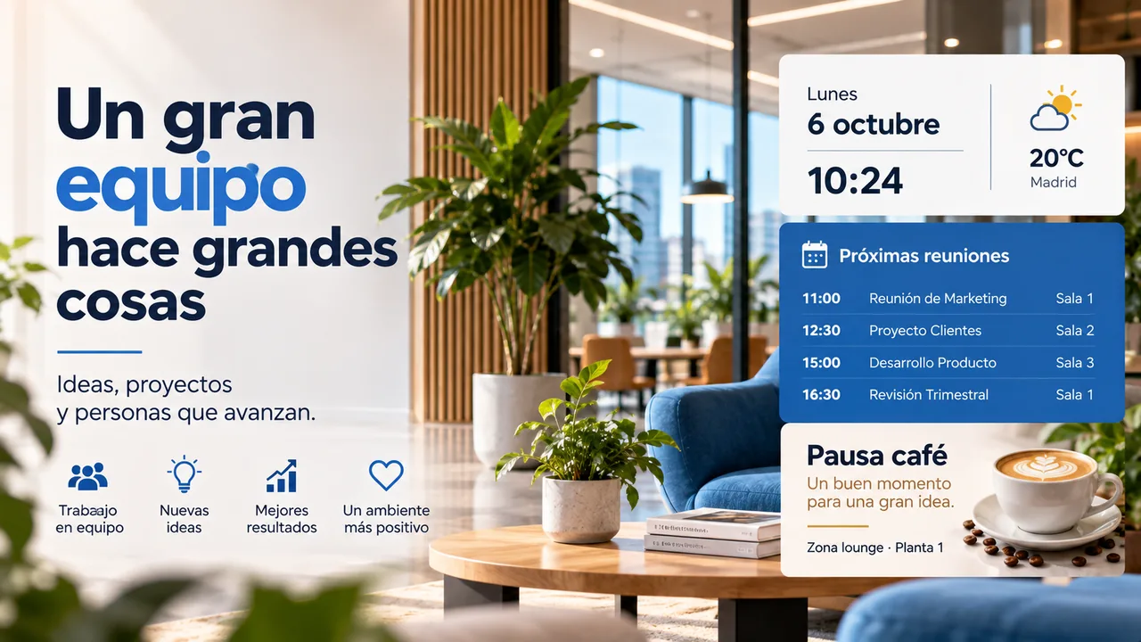 Ejemplo de campaña de cartelería digital para oficinas y empresas