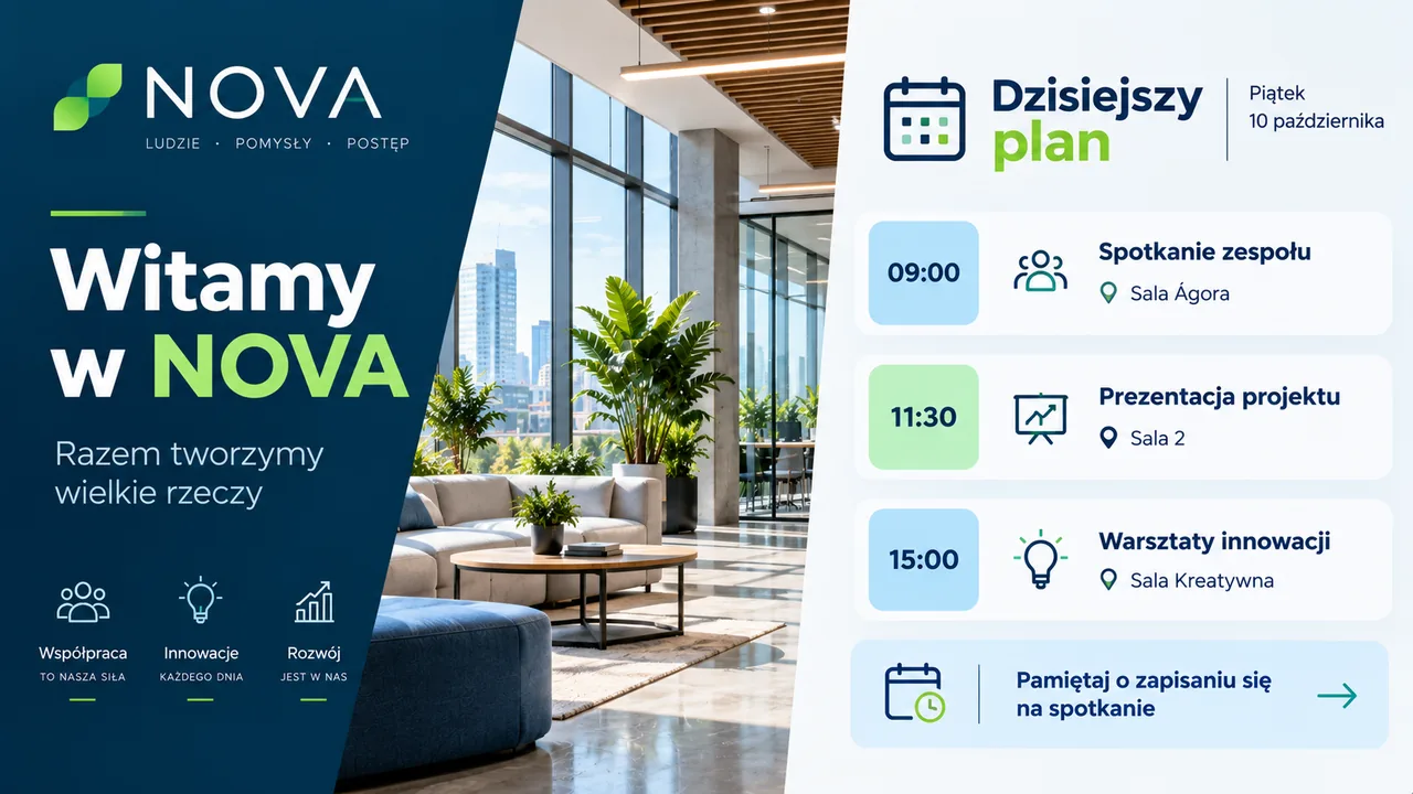 Przykład kampanii digital signage dla biur i firm