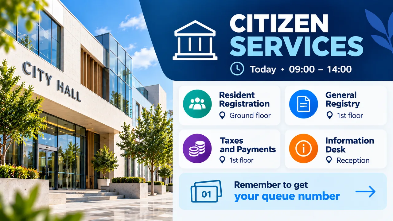 Digital signage campaign example for public administration