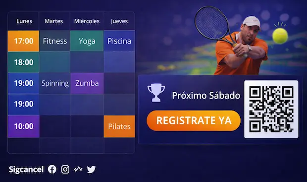 Experiencia visual en club deportivo